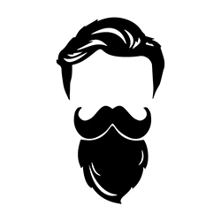 Logo cabello y barba barberia alura